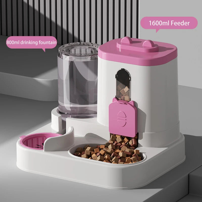 Automatic Pet Feeder with Water Dispenser – Large Capacity Double Bowl