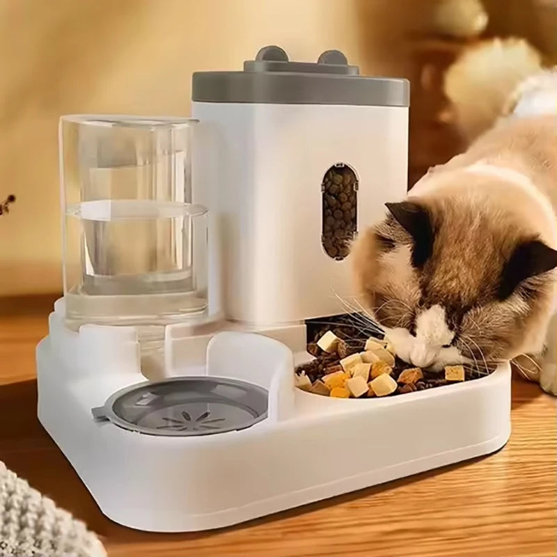 Automatic Pet Feeder with Water Dispenser – Large Capacity Double Bowl
