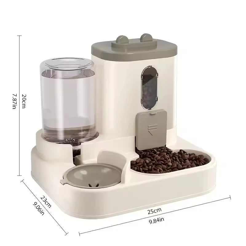 Automatic Pet Feeder with Water Dispenser – Large Capacity Double Bowl