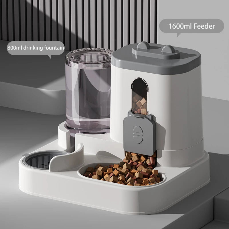 Automatic Pet Feeder with Water Dispenser – Large Capacity Double Bowl