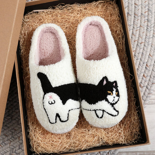 Cow Cat Slippers – Pet Pattern Indoor Shoes (For Hoomans!)
