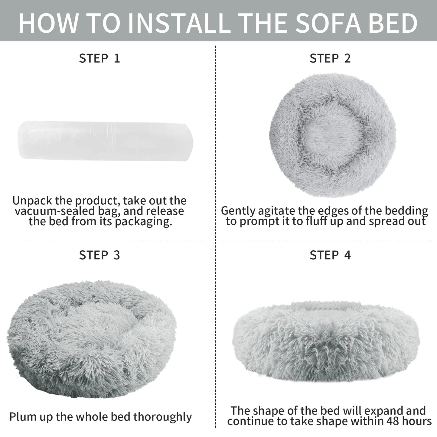 Ultra-Calming Round Plush Bed