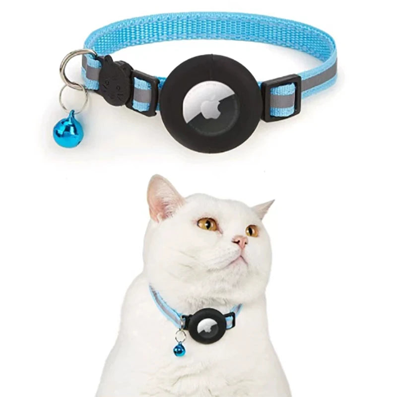 Reflective Pet Collar with Apple AirTag Holder – Adjustable Safety Design