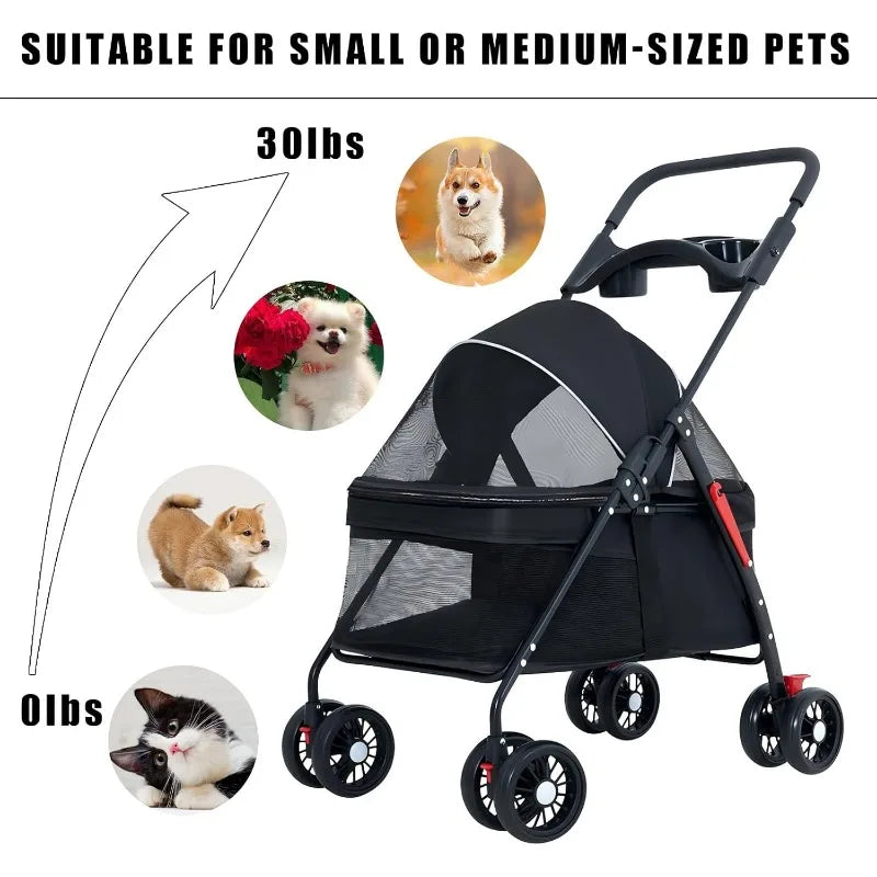 Pet Stroller – Foldable, Lightweight & Travel-Friendly