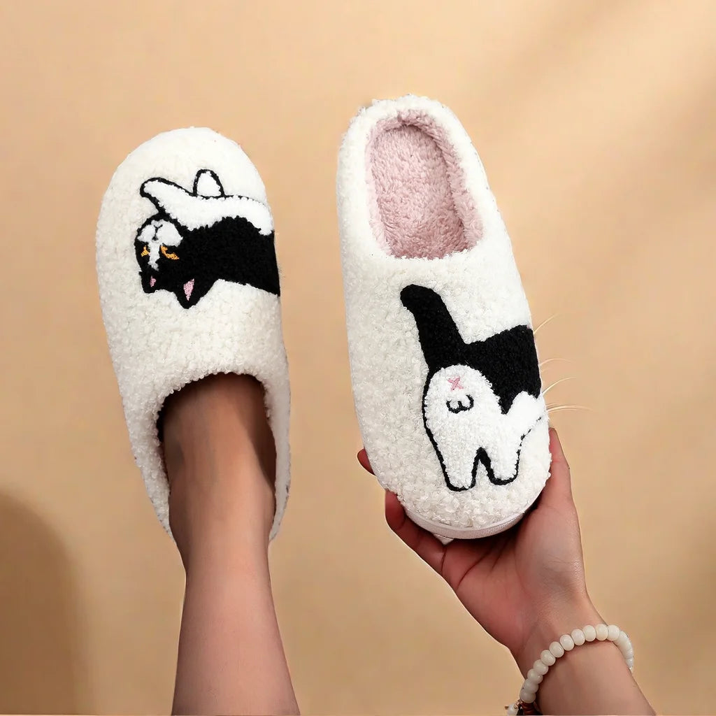 Cow Cat Slippers – Pet Pattern Indoor Shoes (For Hoomans!)