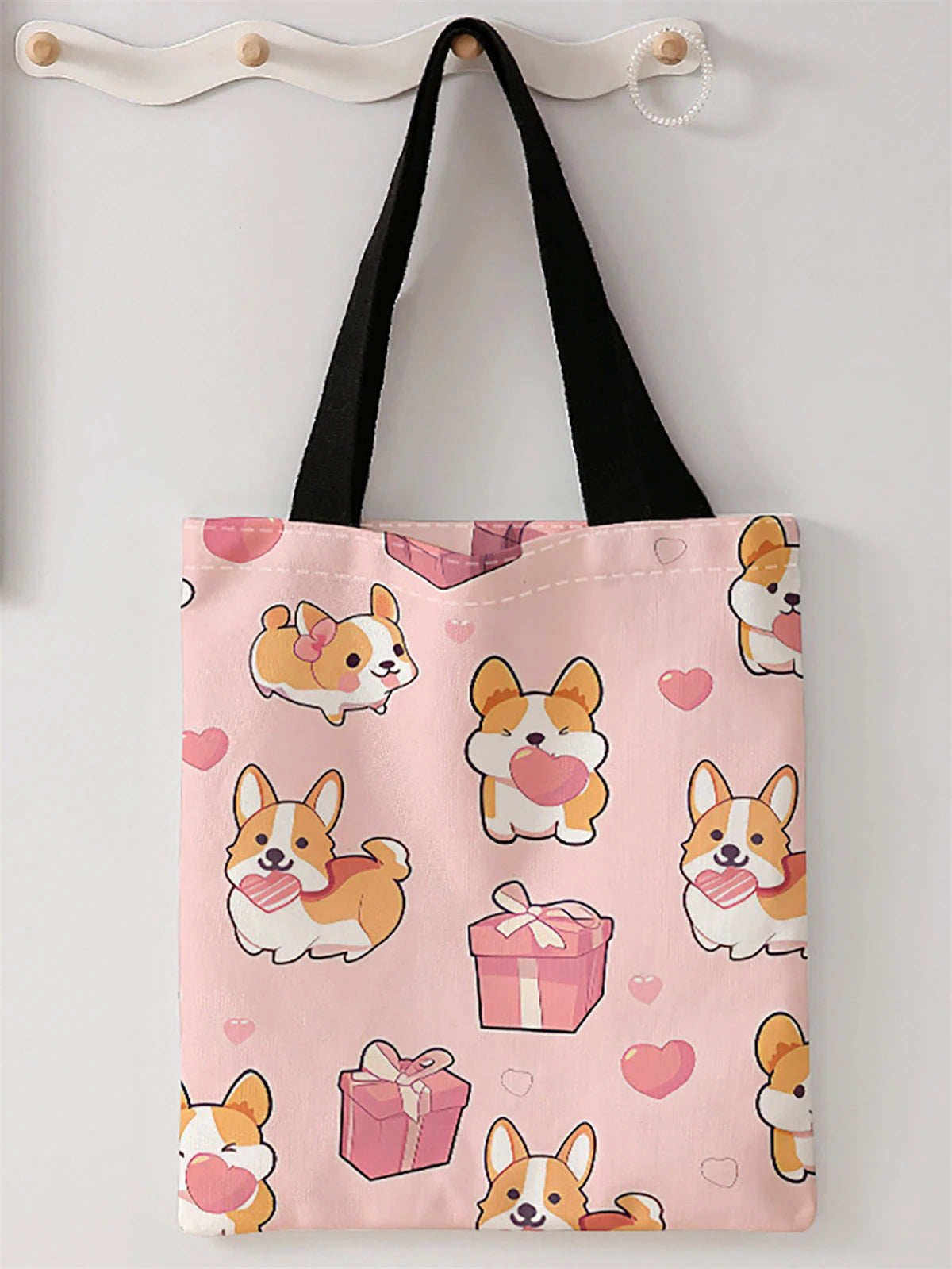 Dog Pattern Canvas Tote Bag