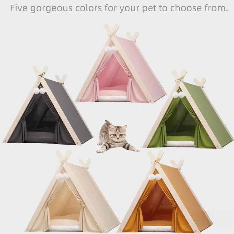 Pet Teepee Tent – Foldable & Cozy House for Cats & Dogs