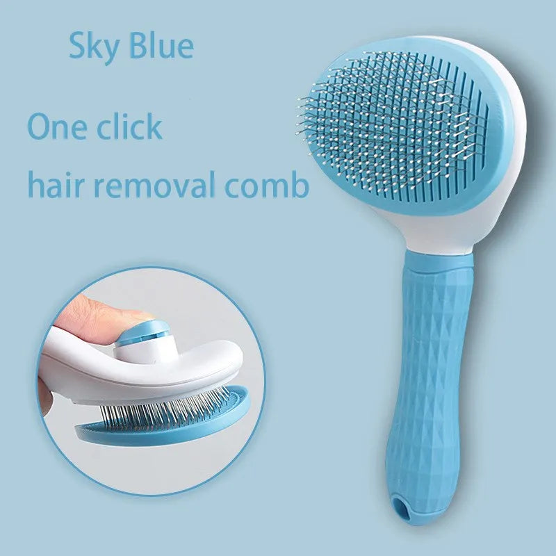 Pet Grooming Brush – Self-Cleaning Hair Remover for Dogs & Cats