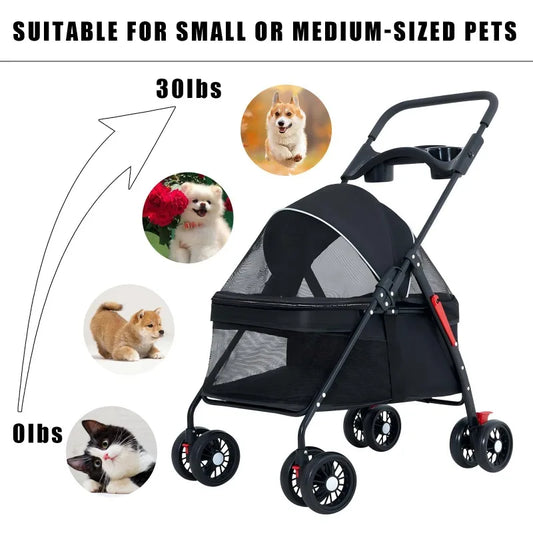Pet Stroller – Foldable, Lightweight & Travel-Friendly