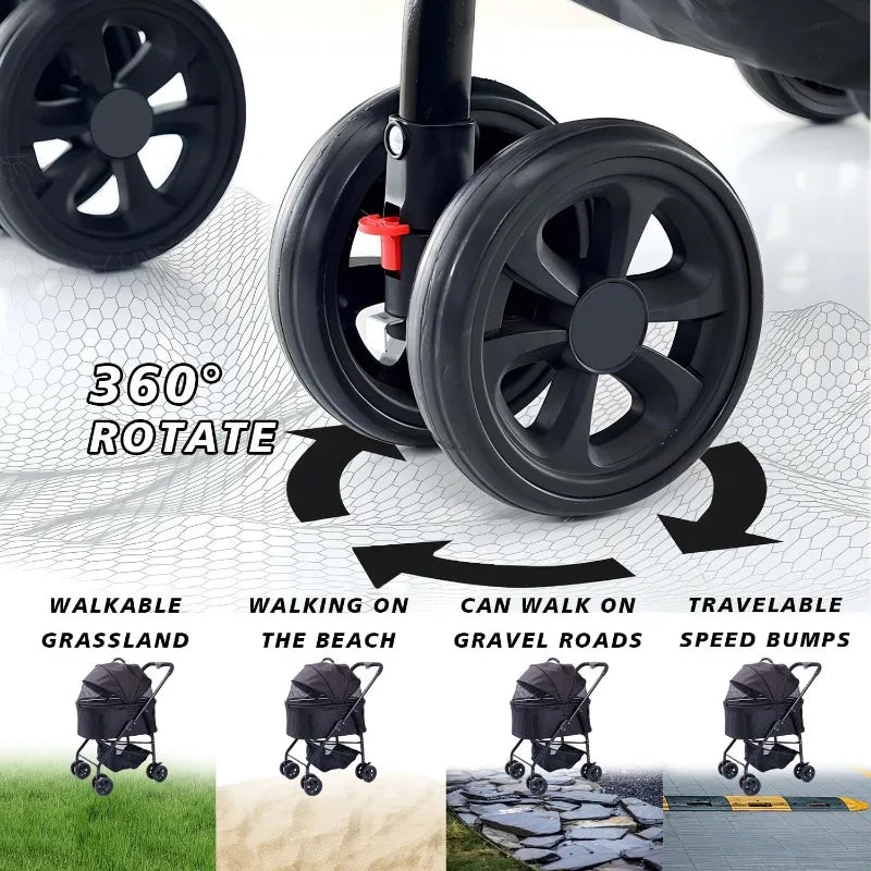 Pet Stroller – Foldable, Lightweight & Travel-Friendly