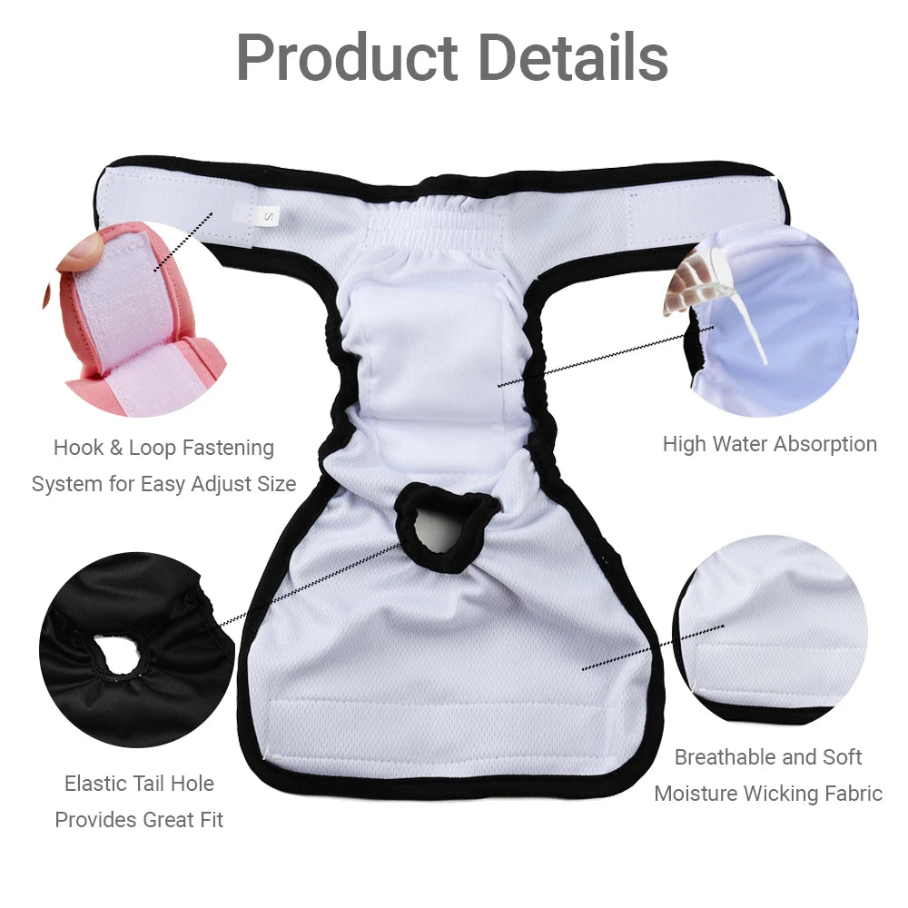 Reusable Pet Training Pants – Washable & Adjustable Pet Nappies - Bundle & Save - 15% Off When You Buy 3+