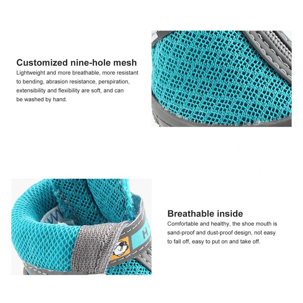 Dog Shoes – 4pcs Waterproof, Breathable & Non-Slip Pet Sneakers