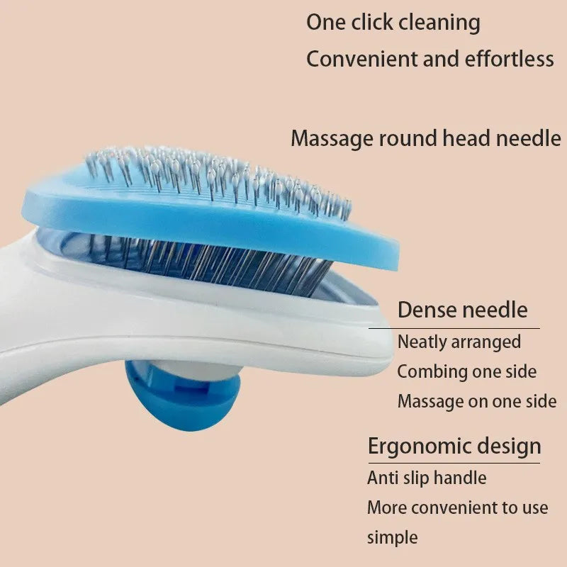 Pet Grooming Brush – Self-Cleaning Hair Remover for Dogs & Cats
