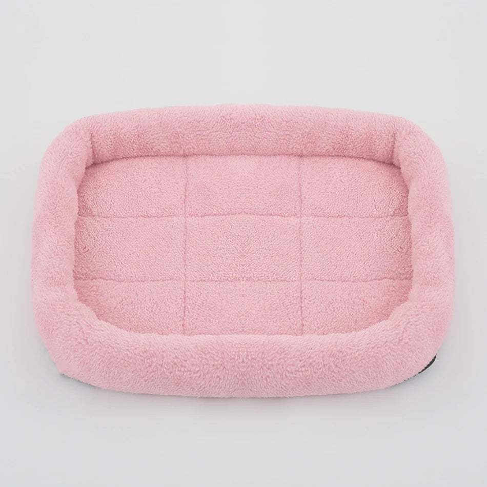Square Plush Pet Bed – Soft & Cozy Cushion