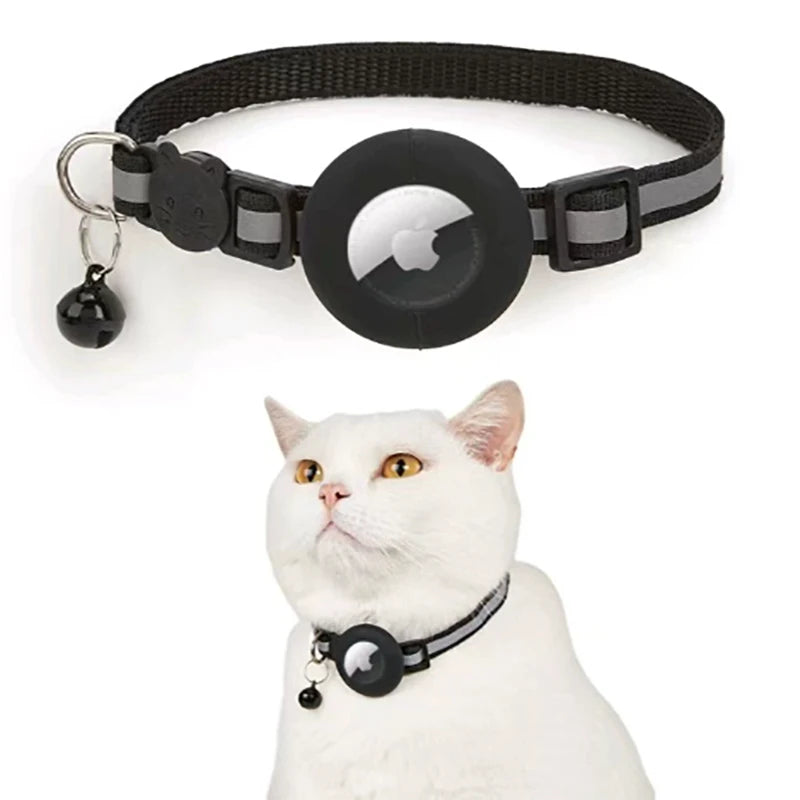 Reflective Pet Collar with Apple AirTag Holder – Adjustable Safety Design