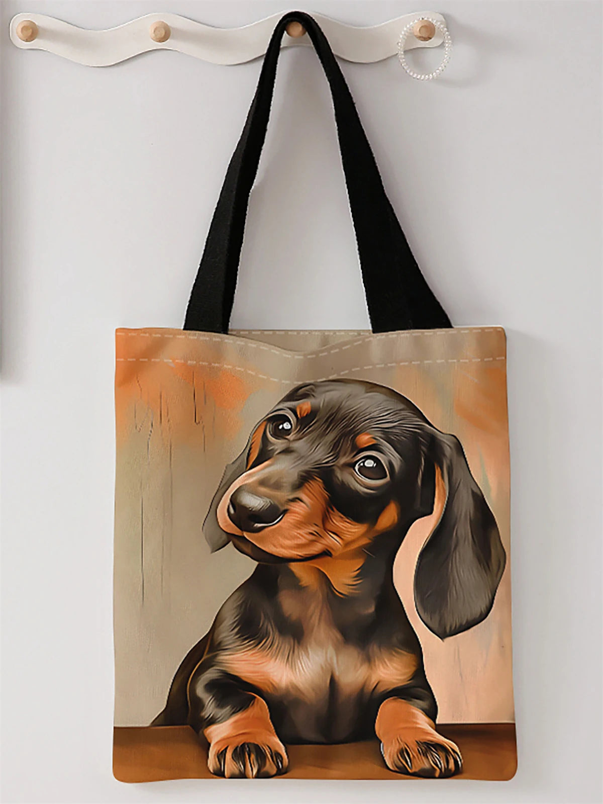 Dog Pattern Canvas Tote Bag
