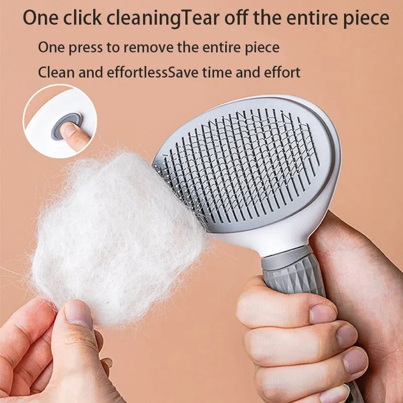 Pet Grooming Brush – Self-Cleaning Hair Remover for Dogs & Cats