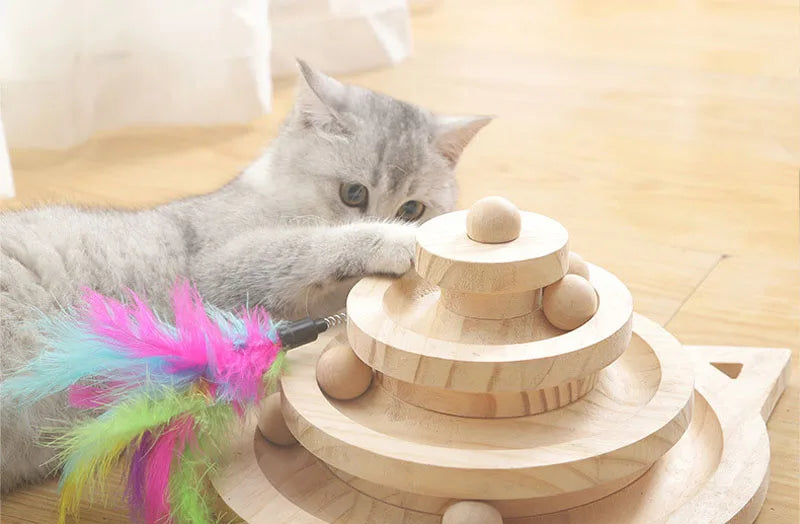 Wooden Cat Toy Tower – 2/3 Levels