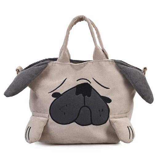 Pug Dog Tote Bag – Large Capacity Travel & Shoulder Bag