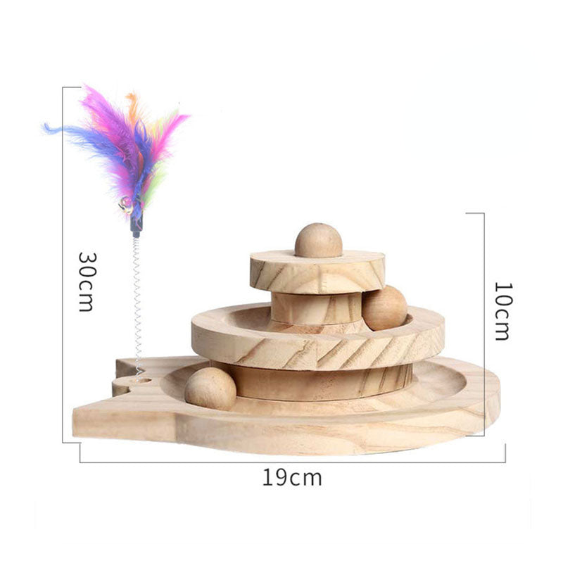 Wooden Cat Toy Tower – 2/3 Levels