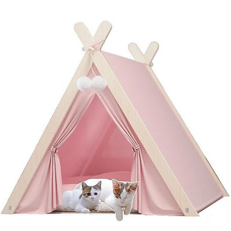 Pet Teepee Tent – Foldable & Cozy House for Cats & Dogs