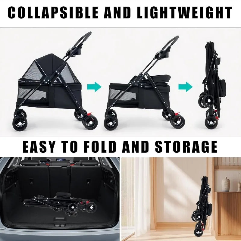 Pet Stroller – Foldable, Lightweight & Travel-Friendly