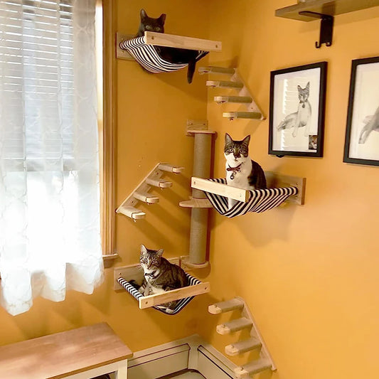 Wall-Mounted Cat Climbing Shelves & Tree