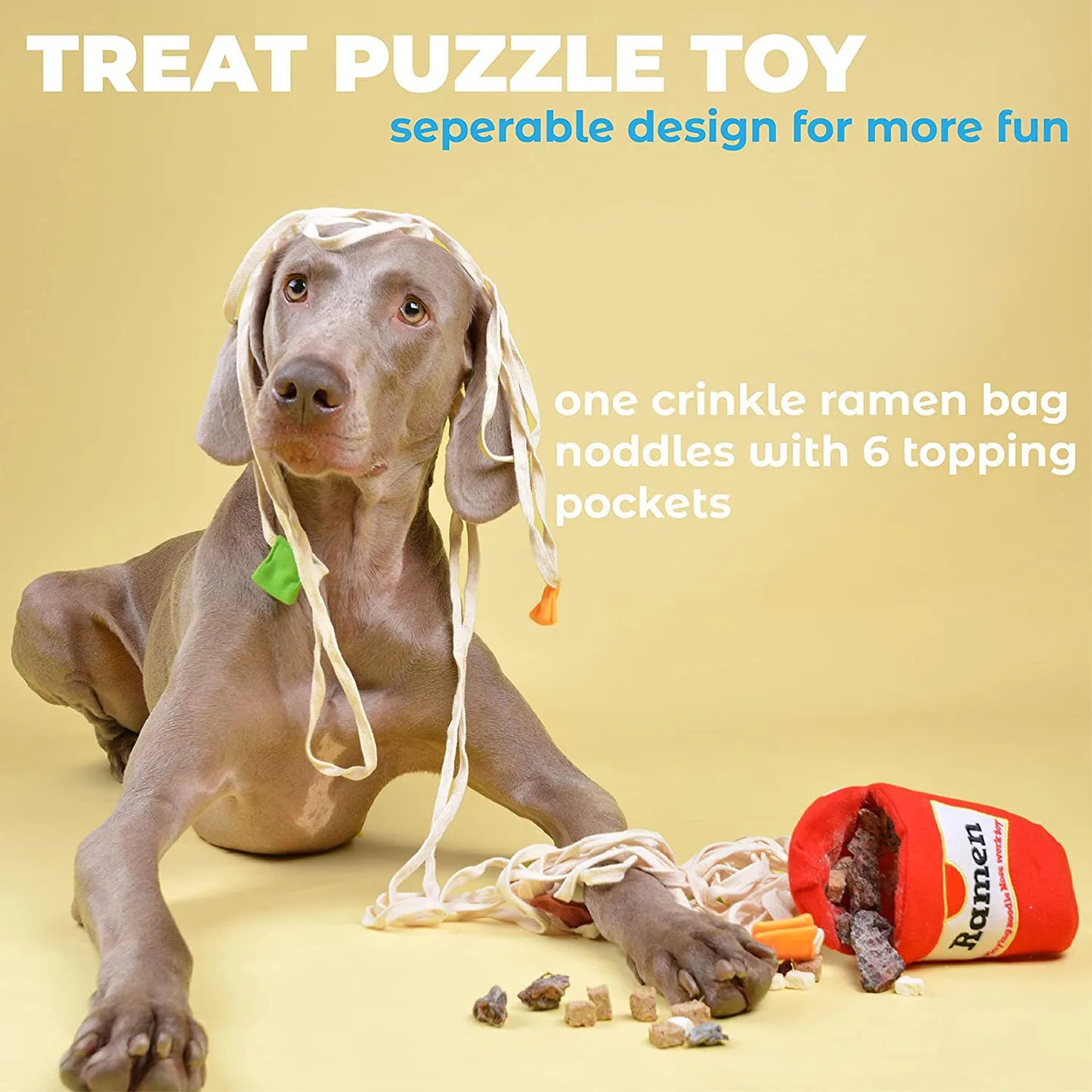 Ramen Interactive Dog Puzzle Toy – Slow Feeder & Snuffle Game