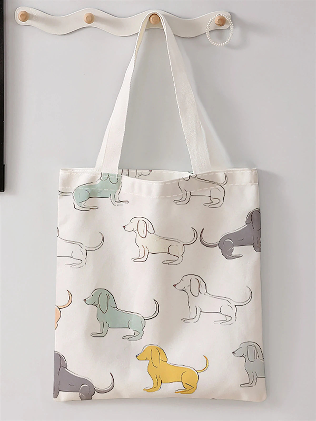 Dog Pattern Canvas Tote Bag