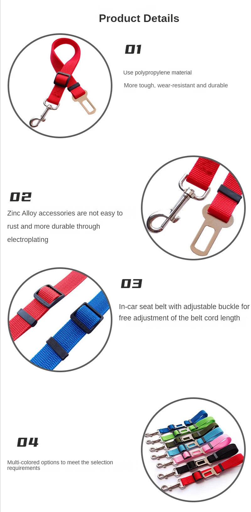Adjustable Dog Car Seat Belt Harness Clip ππΎ