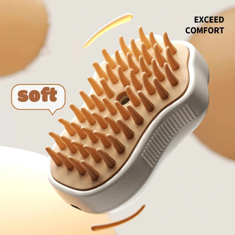 3-in-1 Pet Grooming Brush - Steam, Massage & Hair Removal