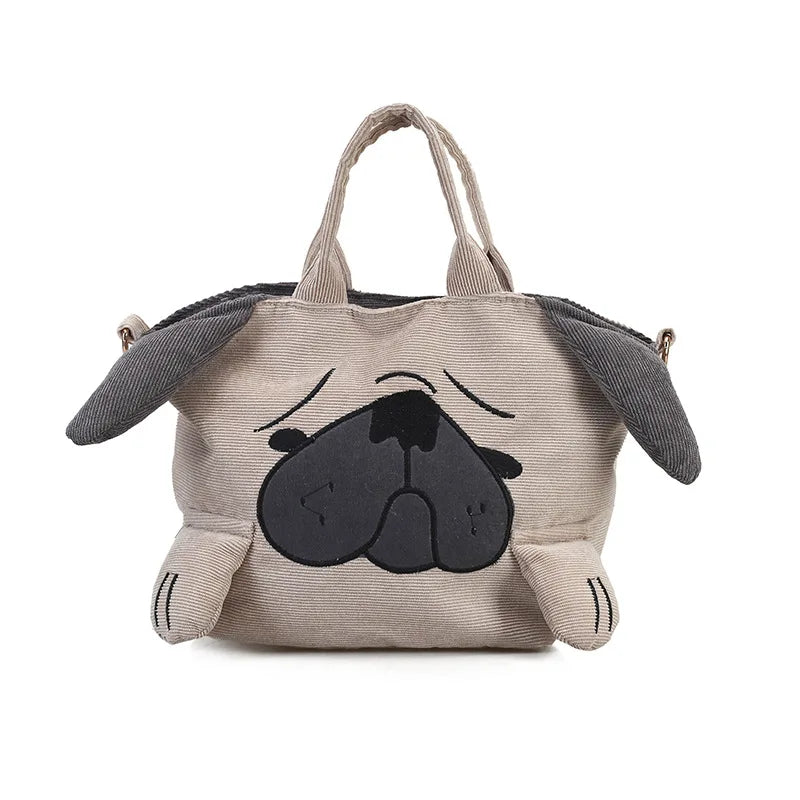 Pug Dog Tote Bag – Large Capacity Travel & Shoulder Bag