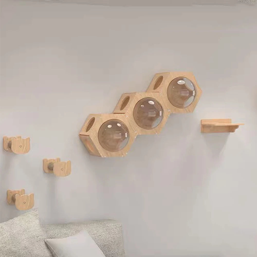 Wall-Mounted Cat Climbing Shelves & Tree