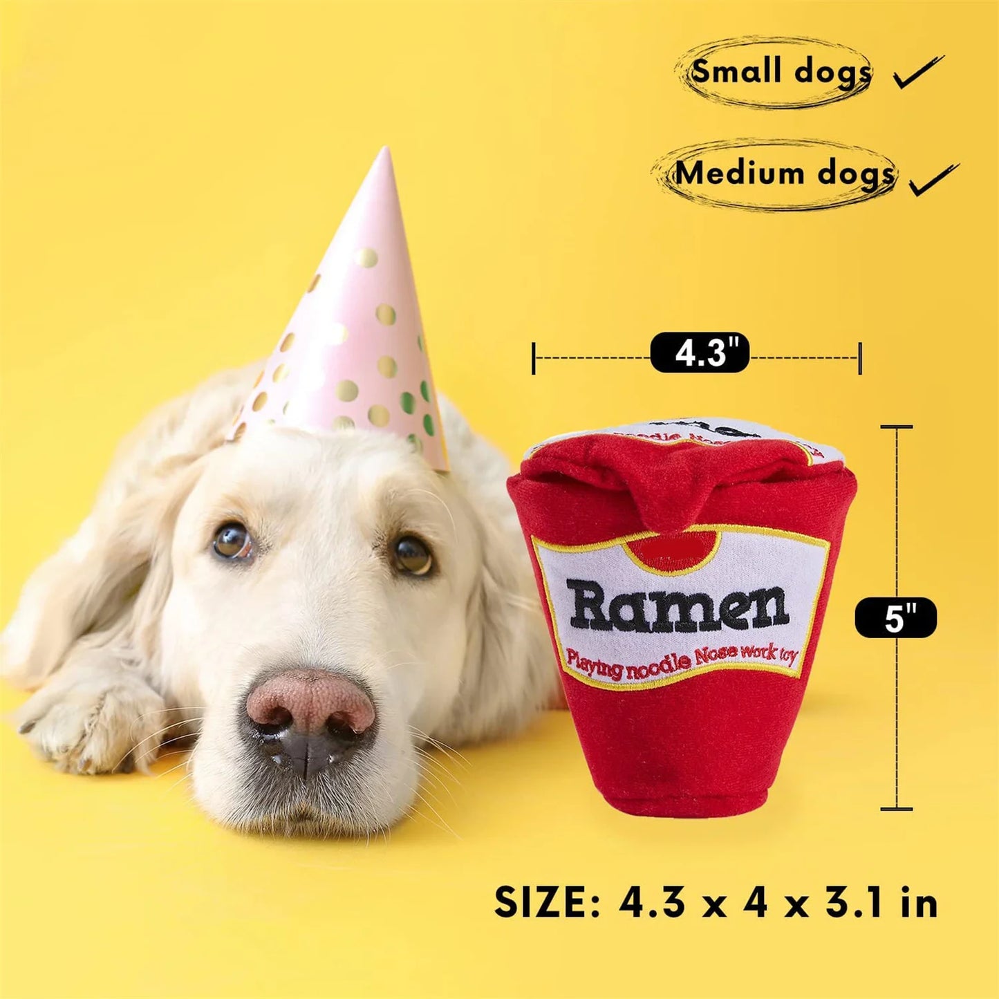 Ramen Interactive Dog Puzzle Toy – Slow Feeder & Snuffle Game