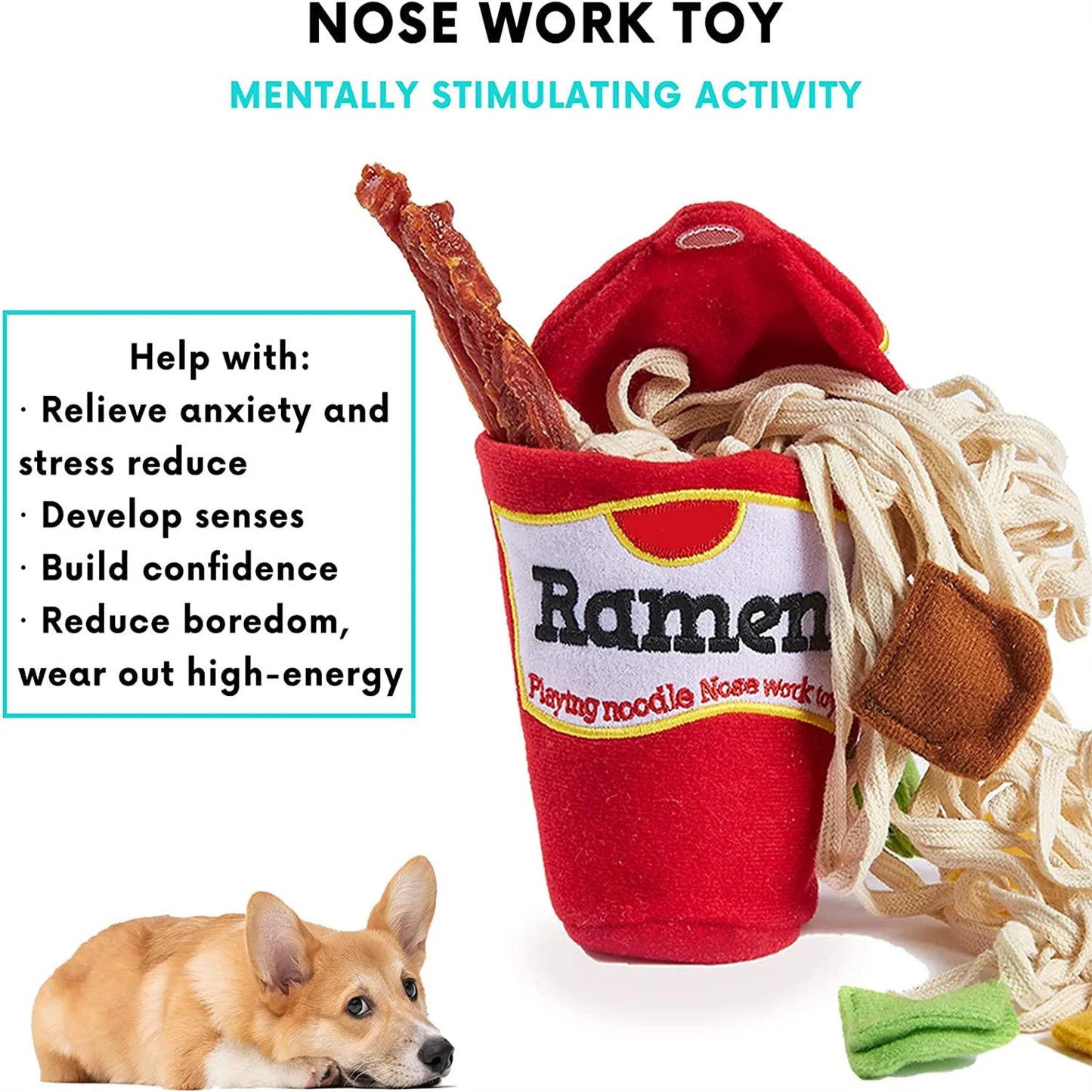 Ramen Interactive Dog Puzzle Toy – Slow Feeder & Snuffle Game