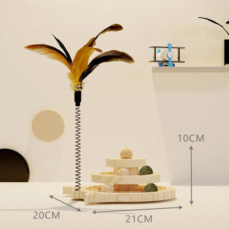Wooden Cat Toy Tower – 2/3 Levels