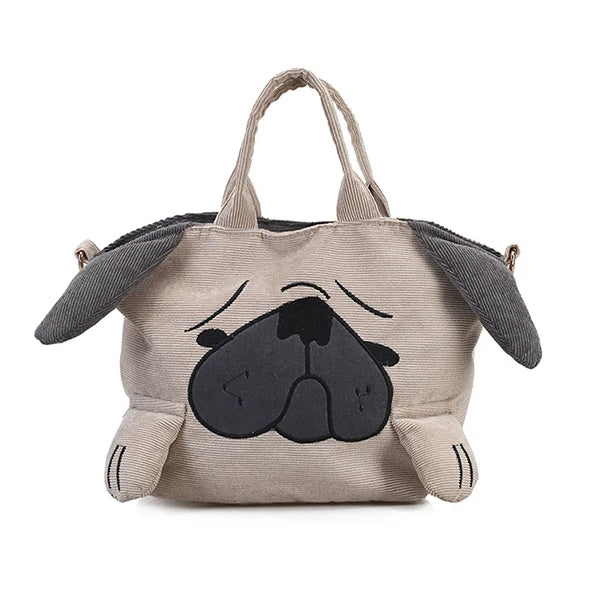 Pug Dog Tote Bag – Large Capacity Travel & Shoulder Bag