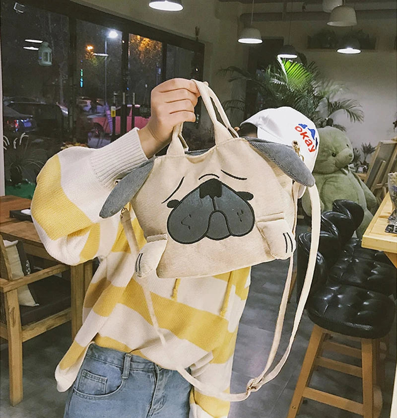 Pug Dog Tote Bag – Large Capacity Travel & Shoulder Bag
