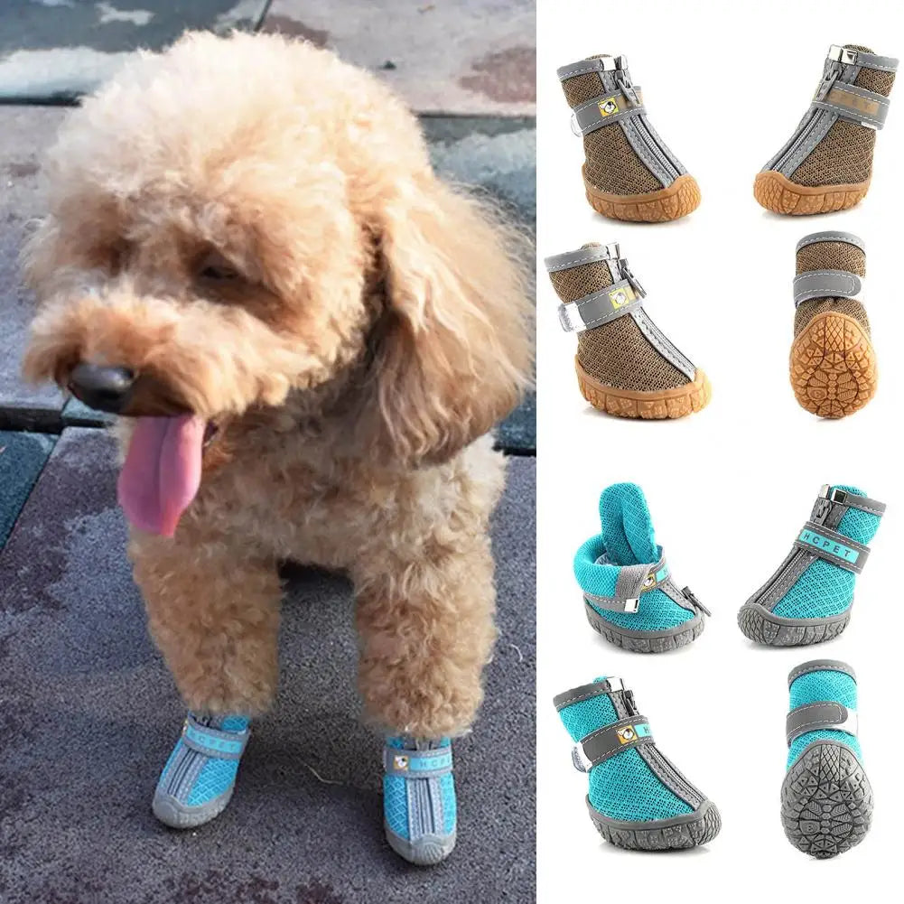Dog Shoes – 4pcs Waterproof, Breathable & Non-Slip Pet Sneakers