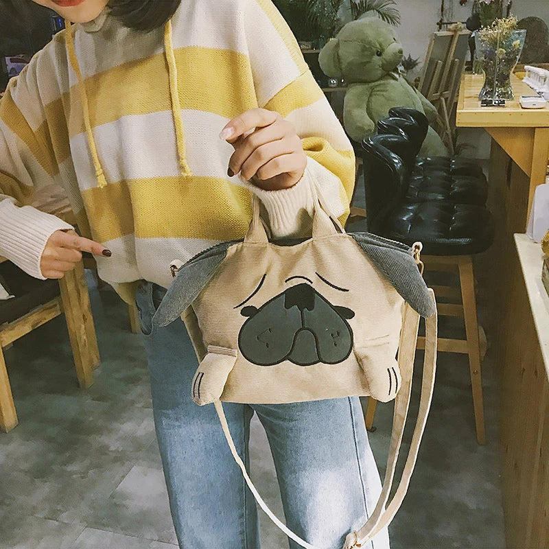 Pug Dog Tote Bag – Large Capacity Travel & Shoulder Bag