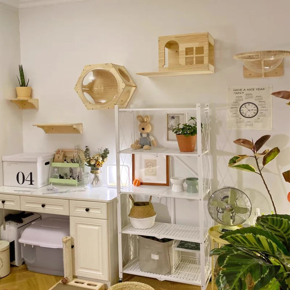 Wall-Mounted Cat Climbing Shelves & Tree