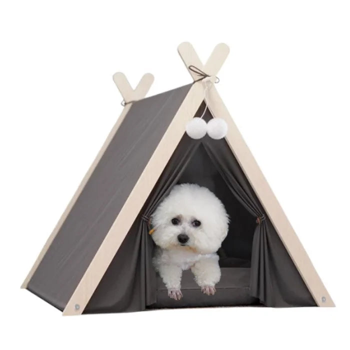 Pet Teepee Tent – Foldable & Cozy House for Cats & Dogs