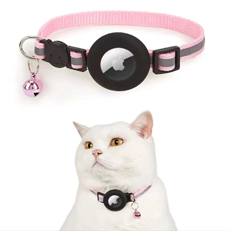 Reflective Pet Collar with Apple AirTag Holder – Adjustable Safety Design