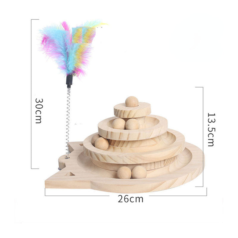 Wooden Cat Toy Tower – 2/3 Levels