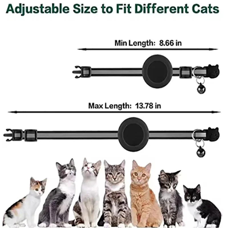 Reflective Pet Collar with Apple AirTag Holder – Adjustable Safety Design