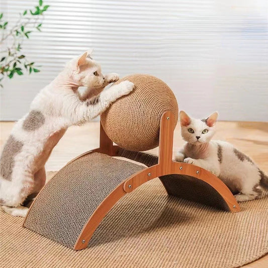 Wooden Cat Grabbing Board & Climbing Frame