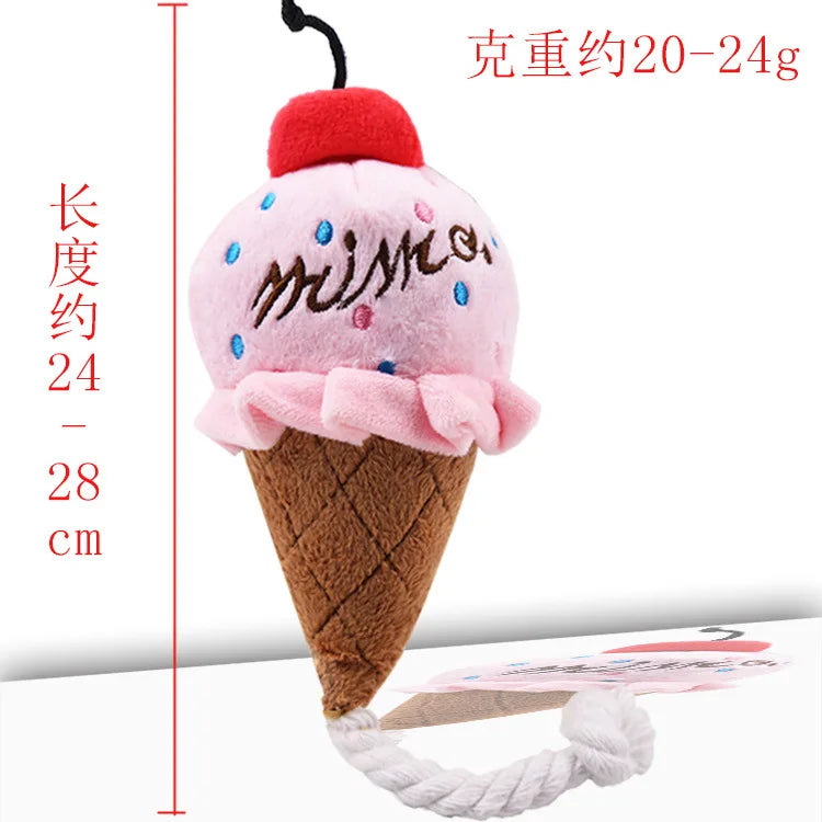 π¦ Ice Cream Plush Dog Toy β Squeaky & Cute