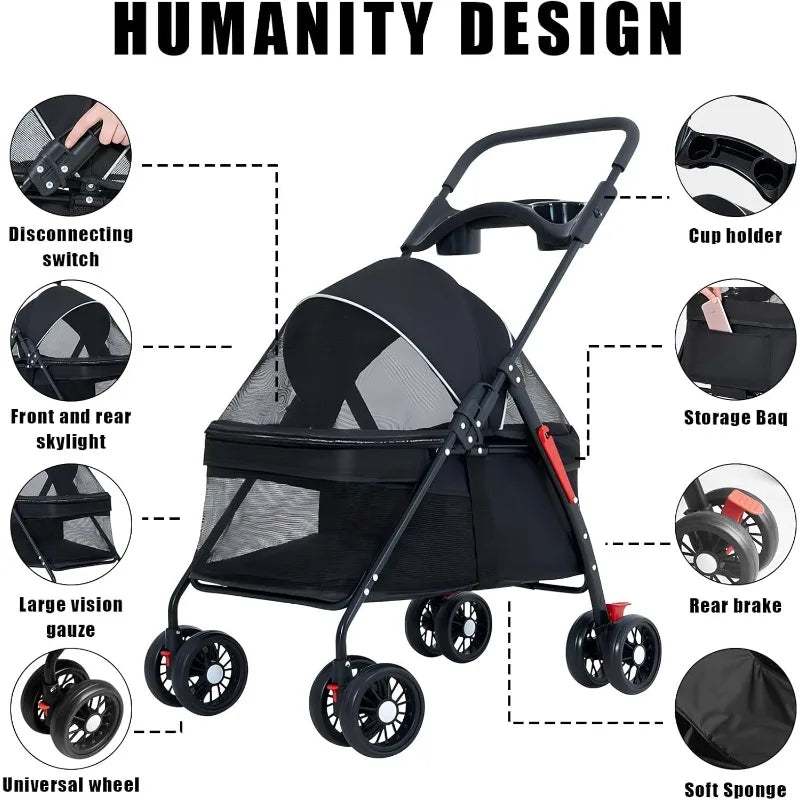 Pet Stroller – Foldable, Lightweight & Travel-Friendly