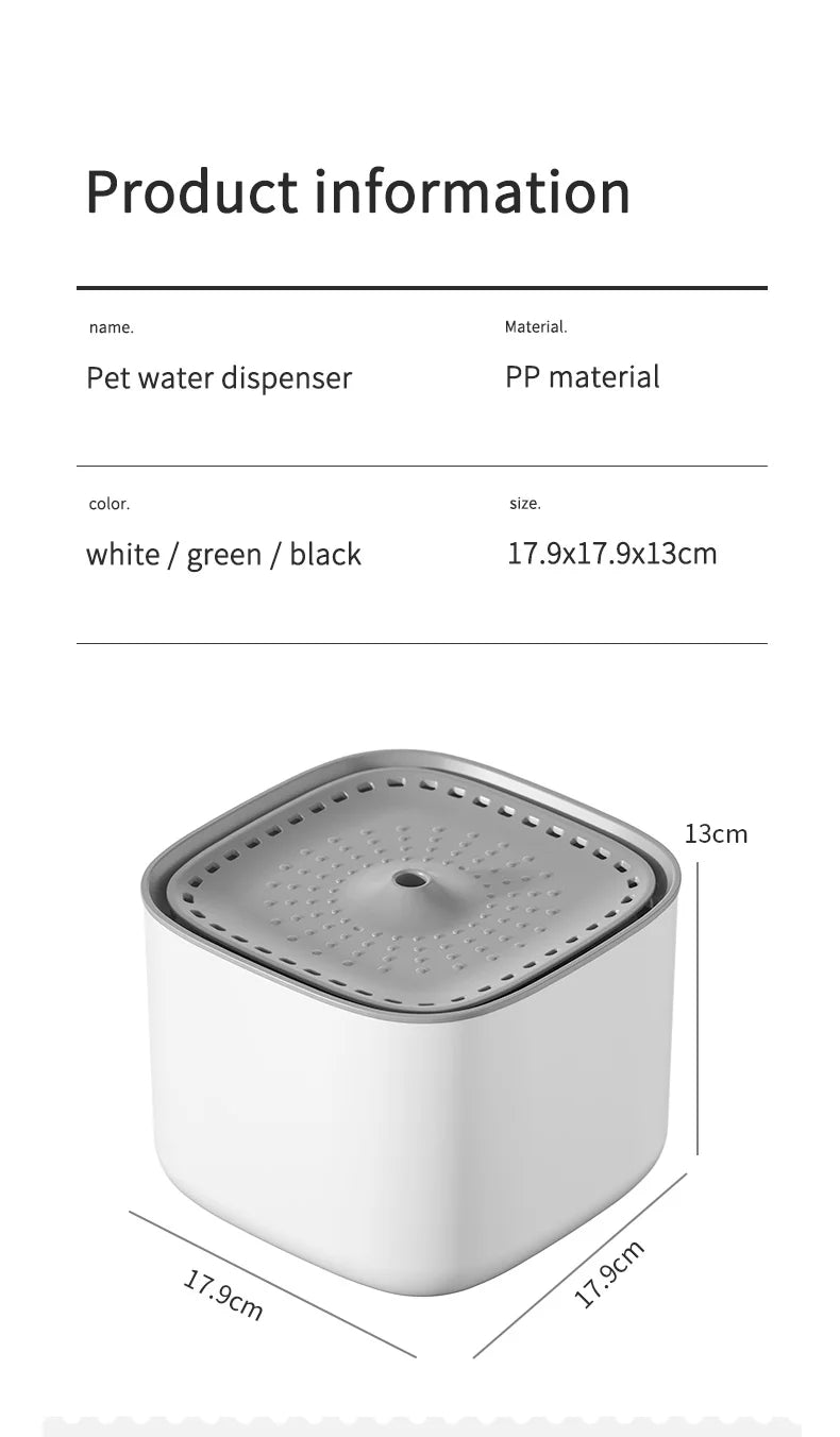 3L Automatic Pet Water Fountain β Fresh, Flowing Water for Happy Pets