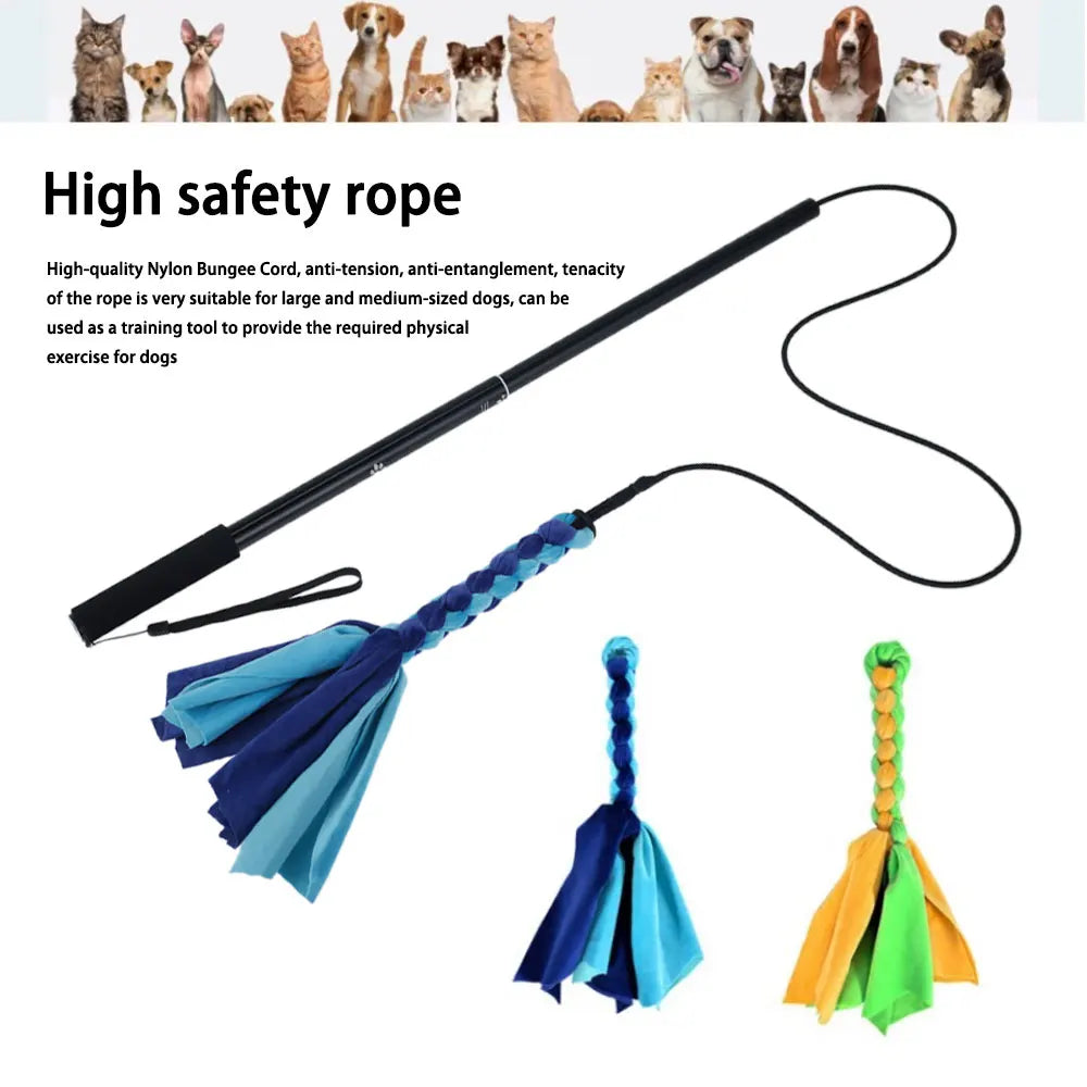 Dog Flirt Pole & Lure Stick Interactive Training Toy